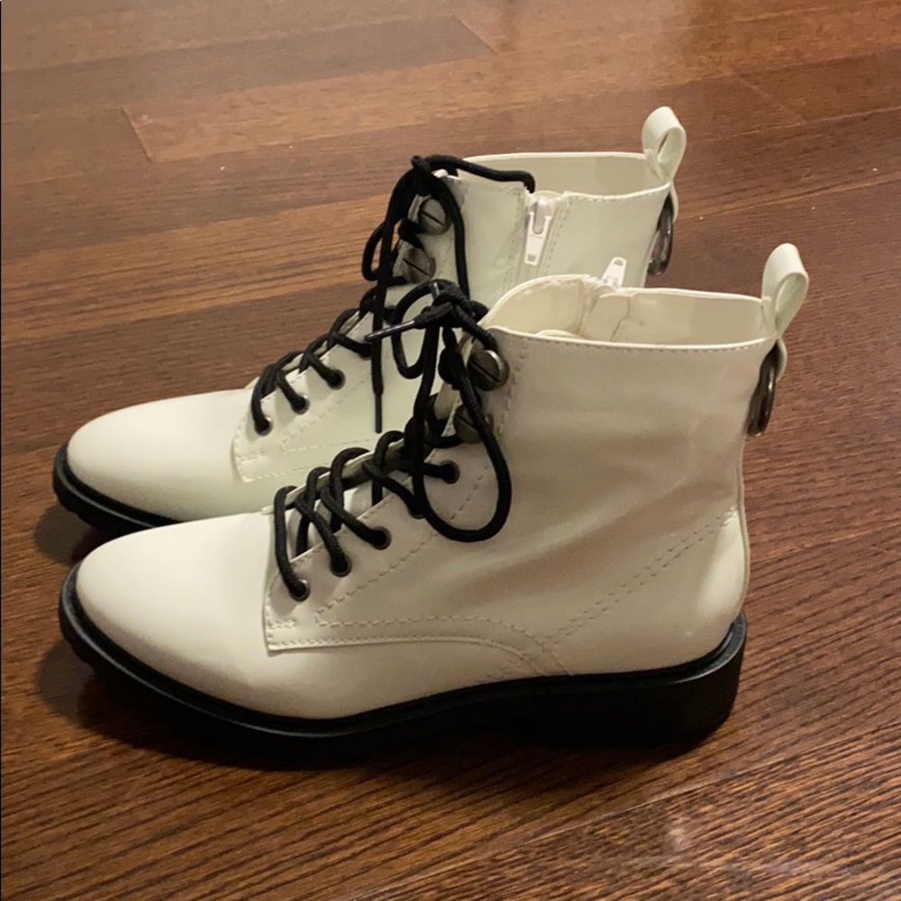 Brand new white combat boots